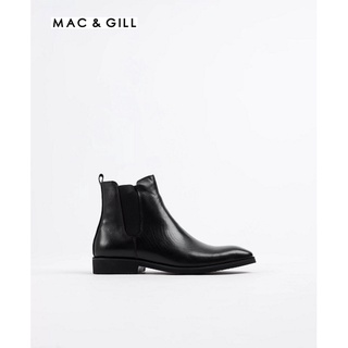 Mac&Gill รองเท้าฮาฟหนังแท้ CHELSEA LEATHER ANKLE BOOTS genuine slipon boot with elastic MAC and GILL รองเท้าหนังเชลซี