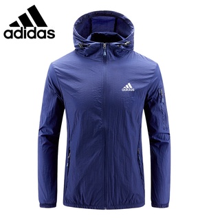 Adidas Summer Sun Protection Clothing Mens Skin Ultra-thin Breathable Windbreaker Outdoor Fishing Sun Protection Cardigan Jackets