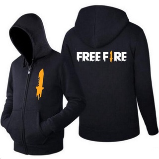 เสื้อสเวตเตอร์แขนยาวผู้ชาย เสื้อฮู้ดลำลอง เสื้อฮู้ด FREEFIRE ซิป งานป้าย ผ้าเกรด A เสื้อกันหนาว ฟีฟาย Free fire งานดีแน่