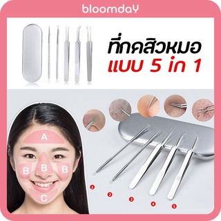 ที่กดสิวแบบหมอ ที่กดสิวอุดตัน อุปกรณ์กดสิว Acne Removal tools กดได้ทุกประเภท สิวเสี้ยน หัวดำ สแตนเลสอย่างดี เซ็ต 5 ชิ้น