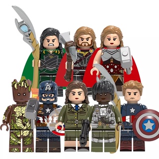 บล็อกตัวต่อToys Marvel Super Hero Series Loki Thor Groot Balok Bangunan Jane X0273