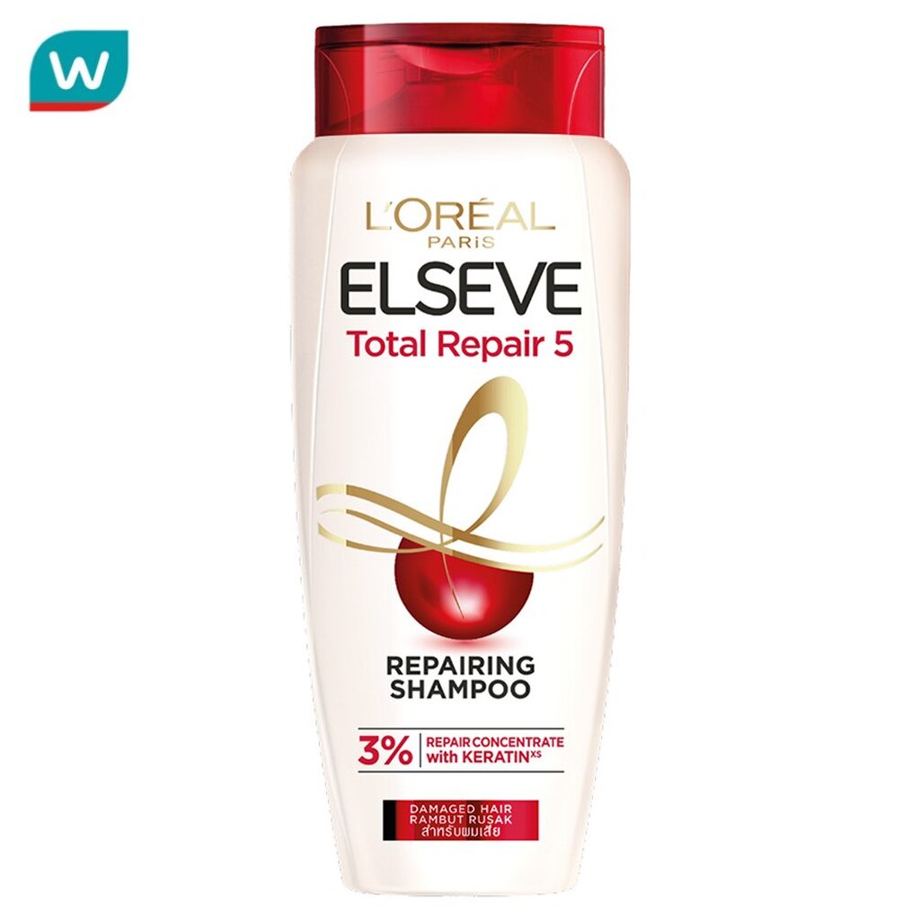 L'Oreal ลอรีอัล ปารีส เอลแซฟ แชมพู โททอล รีแพร์ 5 ฟิลเลอร์ รีแพร์ริง 110 มล.