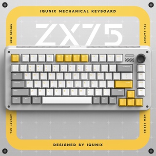 คีย์บอร์ดไร้สาย IQUNIX ZX-75 Gravity Wave Bluetooth 2.4G Wireless Mechanical Keyboard Cherry MX TTC Switch Hot Swappable