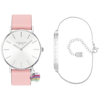 COACH Perry Gift Set รุ่น CO14000074 นาฬิกาข้อมือผู้หญิง สายหนัง สีชมพู หน้าปัด 36 มม.