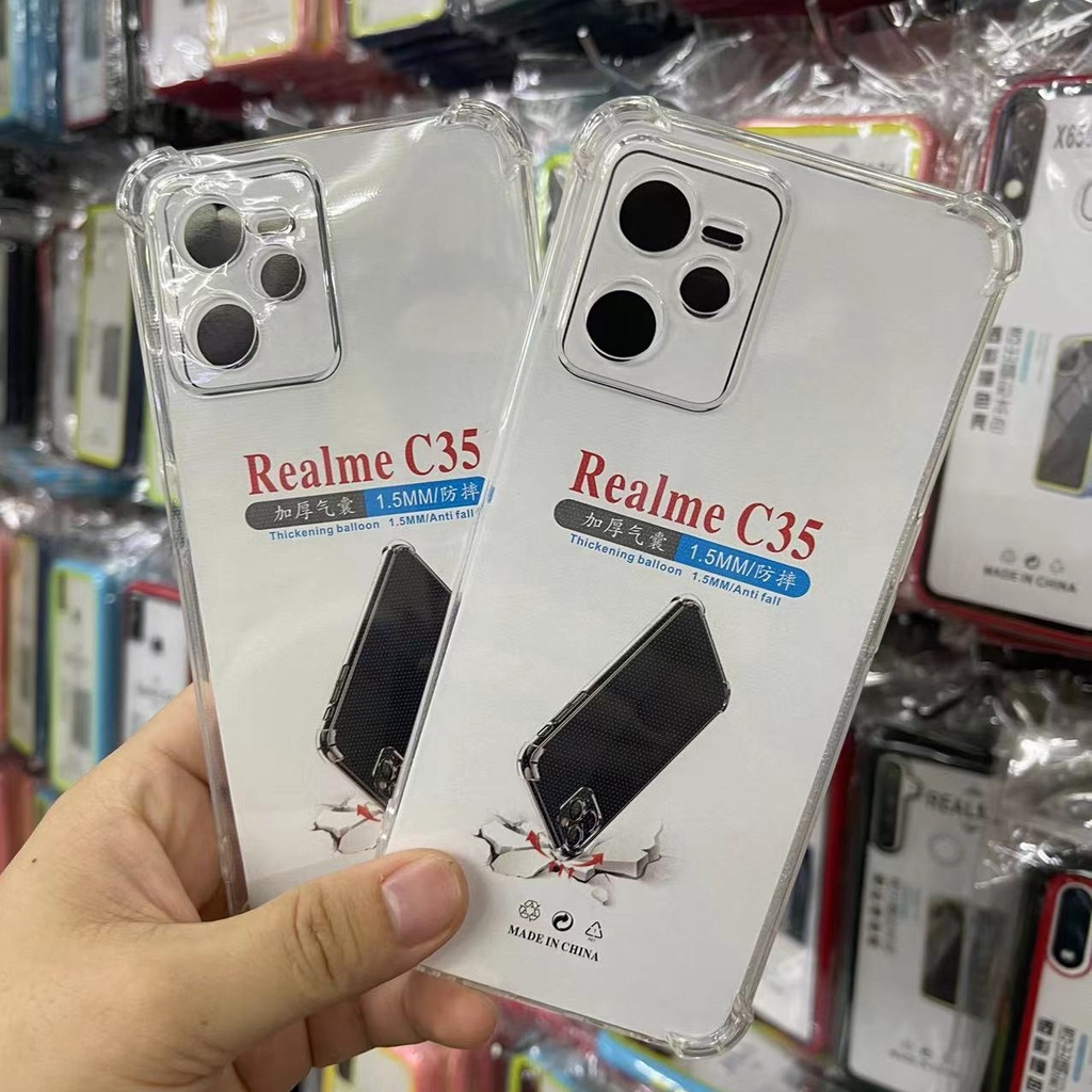 08 เคสใสกันกระแทก  ออโป้ เรี่ยวมี่ case oppo realme C35  redmi 10C Mi10c  A96  A17 A77s c30 MI9 redm