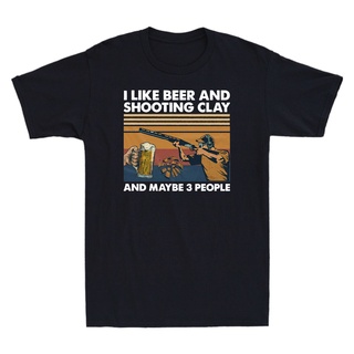 เสื้อท็อปลําลอง ลาย I Like Beer And Shooting Clay And Maybe 3 People Beer Drunk สไตล์สตรีท สําหรับผู้ชาย