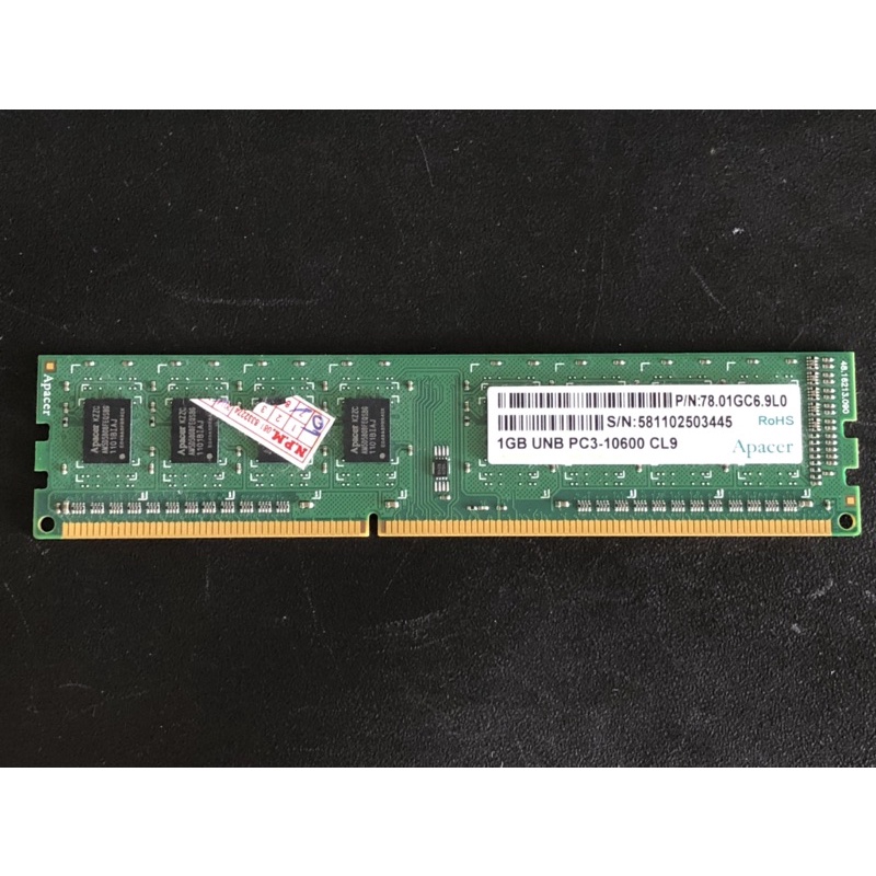 ram PC DDR3 Apacer 1333 MHz ขนาด 1 GB