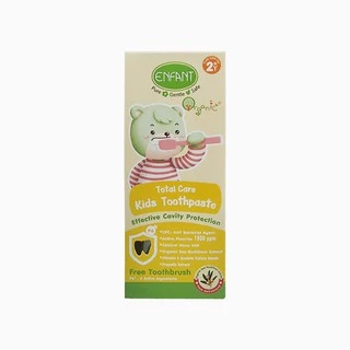 ENFANT (อองฟองต์) ORGANIC PLUS TOTAL CARE ยาสีฟันเด็ก กลิ่นแอปเปิ้ล กีวี่ มิ้นท์ สำหรับเด็ก2ปีขึ้นไป แถมแปรงสีฟันในกล่อง