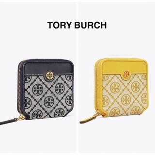 factory 💯% เเท้ 🇺🇸🛍 Tory burch T MONOGRAM JACQUARD BI-FOLD WALLET