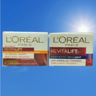 ลอรีอัล ปารีส รีไวทัลลิฟท์  ครีมบำรุงผิวหน้าสำหรับกลางวันและกลางคืน LOREAL PARIS REVITALIFT DAY CREAM AND NIGH 20 มล.