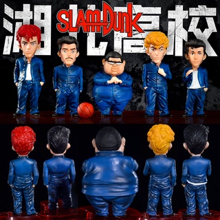 ฟิกเกอร์ Chibi Shohoku Team Slam Dunk สแลมดังก์ โชโฮคุ Hanamichi Sakuragi ฮานามิจิ ซากุรางิ แกงค์ x 5 Smart Blue Shirt