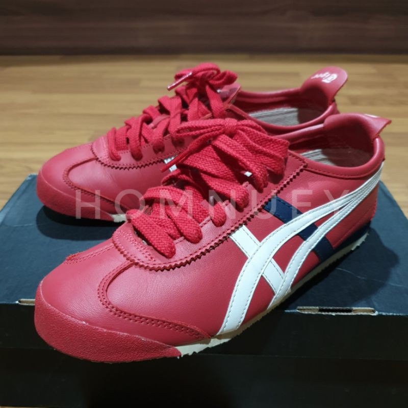 รองเท้า Onitsuka tiger mexico66 สีแดงคาดขาว  แท้ 💯%(มือสองสภาพดี) ส่งฟรี❗