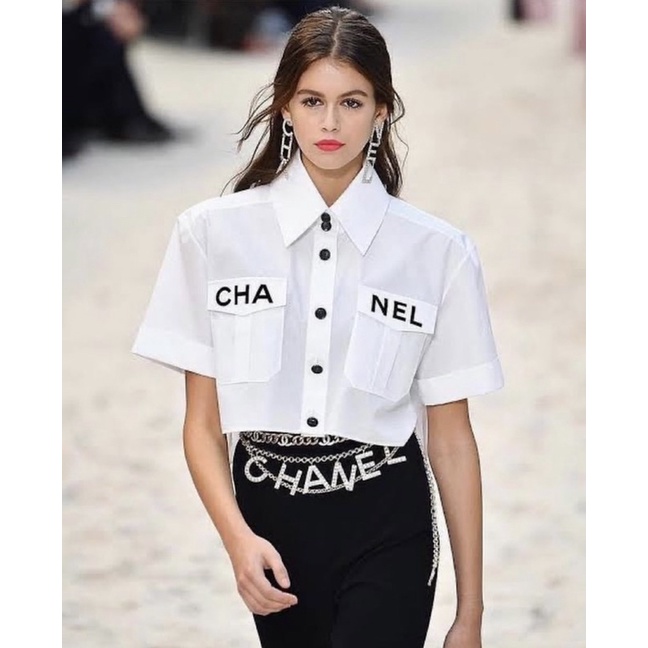 Chanel ss19 whith cropped size36 สวยมากค่าแท้