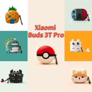 เคสหูฟังซิลิโคน ลายการ์ตูน พร้อมคลิปสปริง สําหรับ Xiaomi Buds 3T Pro Xiaomi 3T Pro