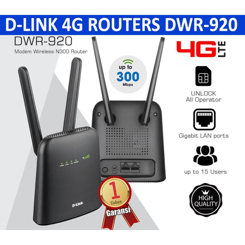 4G LTE Router D-LINK (DWR-920) Wireless N300 แบบใส่ซิม รองรับ 4G ทุกเครือข่ายในไทย ประกันศูนย์ 3 ปี