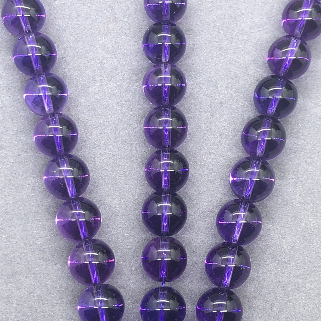 AAAAA Amethyst Beads อเมทิสลูกปัด 6/8/10 มิลลิเมตรรอบธรรมชาติหลวมหิน Diy สำหรับสร้อยข้อมือผู้หญิง - รูปที่ 2