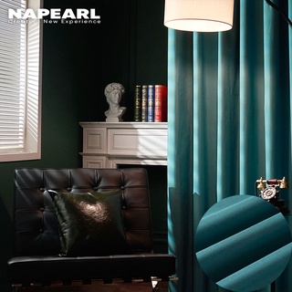 Napearl ผ้าม่านทึบแสง 100% สไตล์นอร์ดิก สีพื้น สําหรับตกแต่งบ้าน