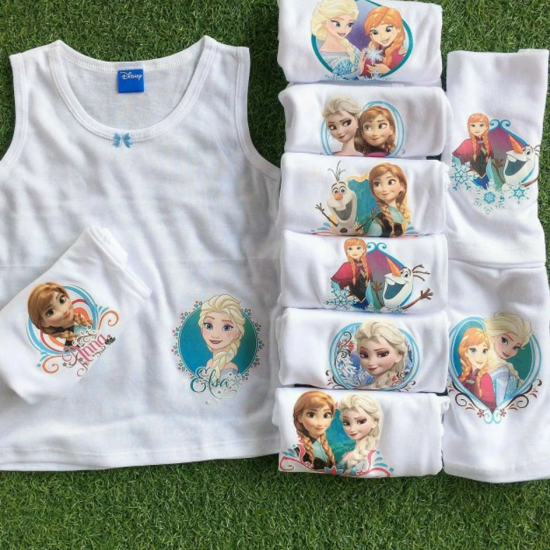 เสื้อกล้ามเด็กหญิง เสื้อซับใน 1แพ็ค5 ตัว น้อง 2 ปี-10 ปี พร้อมส่ง เสื้อกล้ามยาวเด็กหญิง ลายการ์ตูน 5ตัว