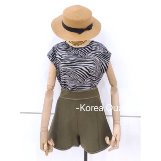 กางเกงเอวสูงขาสั้นคอตตอนซิลค์ HIGH WAIST COTTON SILK SHORTS