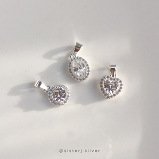 Sister J. double diamond pendant จี้เพชรล้อมเพชร จี้เงินแท้ (เฉพาะจี้) /silver925