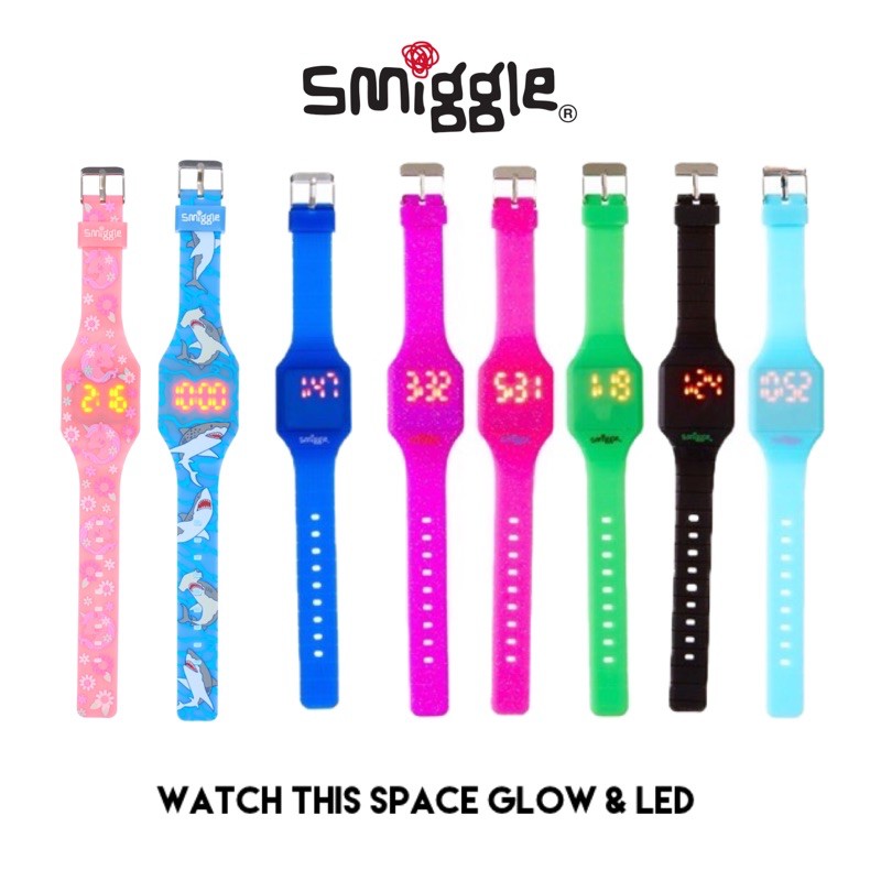 Smiggle Watch This Space LED Jam tangan นาฬิกาข้อมือ