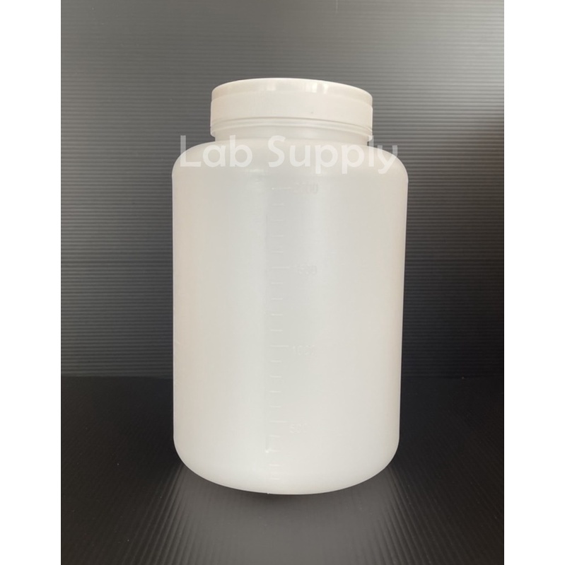 ขวดพลาสติกเก็บตัวอย่างน้ำ (HDPE) Wide Mouth Bottle 2000 ml