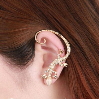 ﻿ต่างหู ตุ้มหู จิว Women Lady Girl Fashion Elegant Charming Lizard Design Ear Cuff Earrings Jewelry Gift - 1 ข้าง