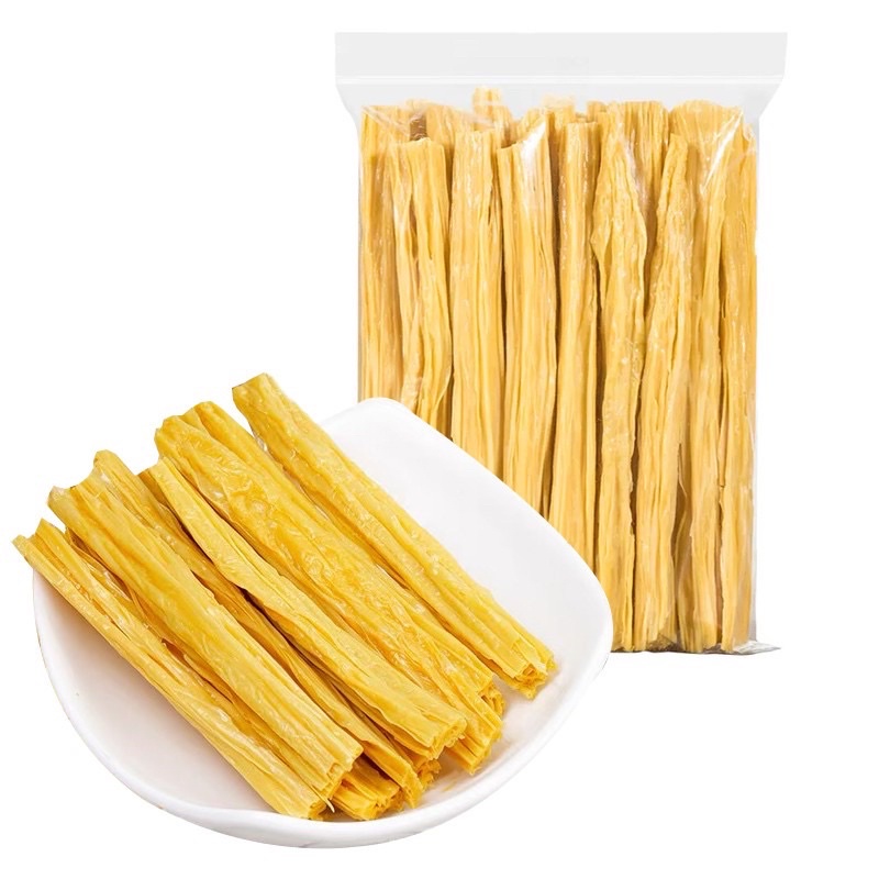 N23ฟองเต้าหู้แห้ง พร้อมส่ง(腐竹条)ขนาด 500g ฟองเต้าหู้ใช้สำหรับประกอบอาหารได้หลากหลาย หรือจะนำไปใส่ในชาบูหม่าล่า