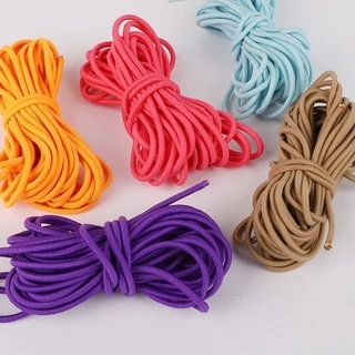 5M 2/2.5มม. ยางยืดทรงกลมสีสันสดใส เชือกทรงกลม ยางยืด เส้นสาย ยางยืดเสื้อผ้า สำหรับทำเครื่องประดับ อุปกรณ์เครื่องประดับ