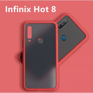 พร้อมส่ง Case Infinix Hot 8 เคสกันกระแทก ปุ่มสีผิวด้าน ขอบนิ่มหลังแข็ง เคสโทรศัพท์  [ ส่งจากไทย ]