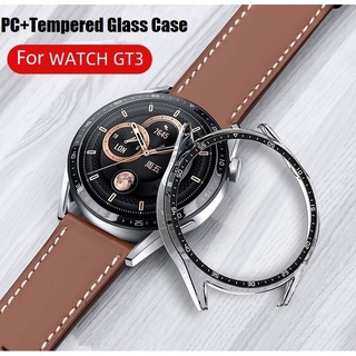 เคส Huawei watch GT 3 Case Size 42mm 46mm Tempered Glass + PC Matte Protective Huawei GT3 Case Full Covered PC Hard Shell huawei gt3 Cover gt3 Screen Protector