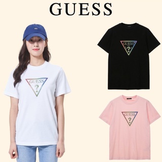 เสื้อยืดสีขาวเสื้อยืดแขนสั้น ผ้าฝ้าย พิมพ์ลาย Guess Korea 3M Gradation สําหรับผู้ชาย และผู้หญิง