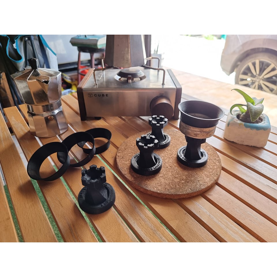 (สีดำ) ตัวกดกาแฟ กับ กรวยกรอกกาแฟ Temper with Dosing Mokapot - รูปที่ 3