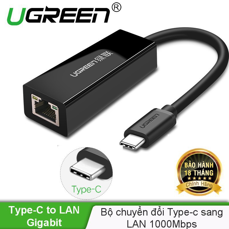 สาย USB Type-C to Lan 10/100/1000Mbps Ugreen 50307