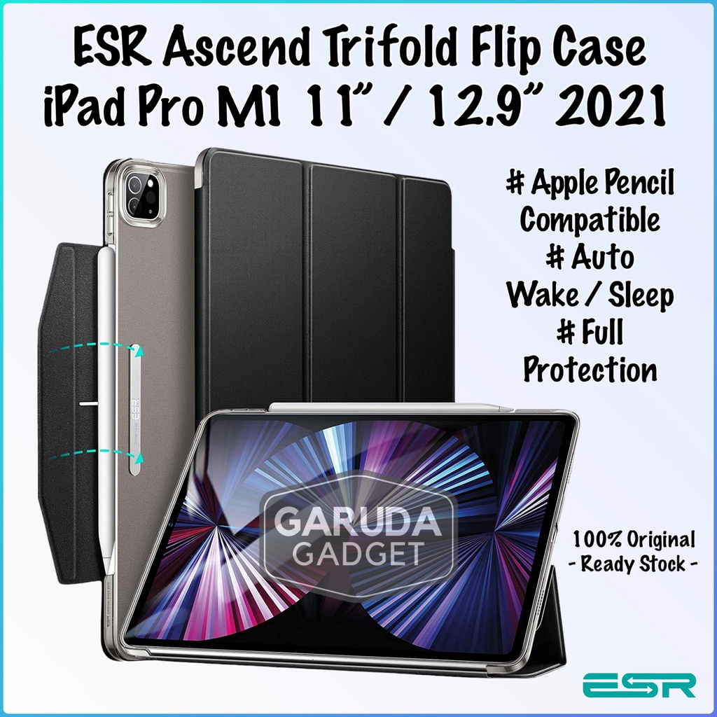 เคสแบบพับ iPad Pro M1 11 นิ้ว M2 / M1 2022 / 2021 ESR Ascend Trifold Casing Cover Sarung Sleeve Wall