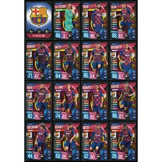 Match Attax 19/20 Barcelona Team Base Card Set 16 ใบ