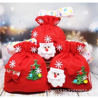 🍍🍍PK🍍🍍 ถุง ถุงของขวัญ ถุงหูรูด ถุงผ้า ถุงผ้าคริสต์มาส ถุงซานต้า (พร้อมส่งในไทย)