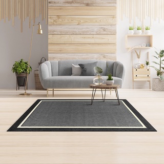 EXPRESS CARPET พรมรุ่น FENIX รหัส 20427 ลายกรอบ ไซส์ M 120x170cm หนา 4 mm พรมปูพื้นห้องนอน พรมห้องนั่งเล่น สไตล์มินิมอล