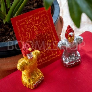 ไก่แก้บน ไอ้ไข่ ไก่แก้บนตาไข่ด็กวัด​เจดีย์ คู่ไก่เงิน ไก่ทอง คู่ละ 55 บาท งานดี สีสวย ขอได้ไหว้รับ