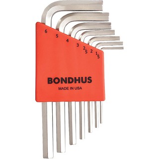 ชุดประแจหกเหลี่ยมตัวแอล แบบสั้น สีเงิน (มิล) BONDHUS 16292  BriteGuard Hex L-Wrench Set  บอนด์ฮัส