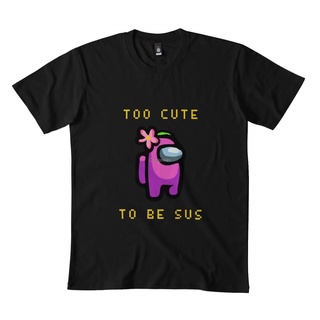 [100% Cotton] เสื้อยืด พิมพ์ลายนักบินอวกาศ Too Cute to be sus Essential DMN0211 สีดํา