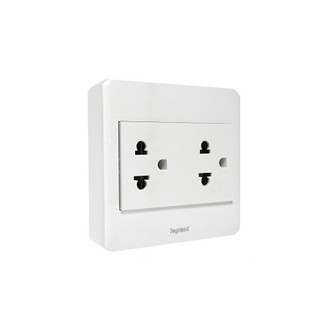 ชุดเต้ารับคู่ 3 ขากลม B-TICINO P50404 DOUBLE SOCKETS SET B-TICINO P50404 BIT