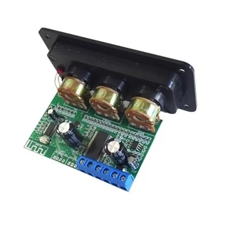 แอมป์จิ๋ว Bluetooth5.0 สเตอริโอ 2×20W ปรับเสียงเบสสูงและต่ำ 12V-18V 3A บอร์ดขยายเสียงดิจิตอล แอมป์จิ๋วบลูทูธ