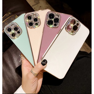 เคสซิลิโคนนิ่ม ประดับเพชร สําหรับ 13 12 11 Pro Xs Max 7 8 Plus แอปเปิ้ล 11 12 13 เคสโทรศัพท์  compatible for เคสไอโฟน