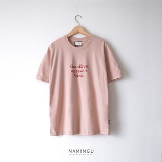 เสื้อยืดผ้าฝ้ายพิมพ์ลายเสื้อยืด Good bye. Au revoir. Adios. T-SHIRT cotton comb