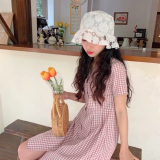 (( พร้อมส่ง ))✅🌼หมวกลูกไม้🌼Style Retro Vintage✨