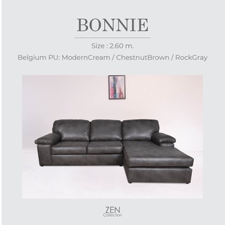 ZEN Collectionโซฟา Sofa L-Shape ขนาด 2.60 m. BONNIE โซฟาหุ้มหนัง PU Belgium