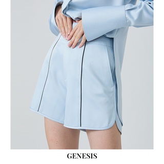 Genesis-Emma Shorts (Blue/Beige/Brown) กางเกงขาสั้นเอวสูง