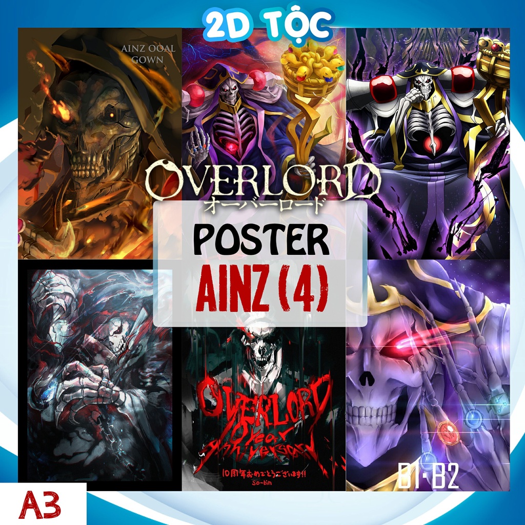 โปสเตอร์ระบายสี A3 AINZ OAL GOWN (4) ANIME MANGA OVERLORD คุณภาพสูงกระดาษ MATERIAL - 2D SHOP