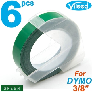 [สต็อกประเทศไทย]6 Pack 3D Embossing Label Tape Refill 9mm 3/8 for DYMO Organizer Xpress 1610 1540 1880 12965 Motex Man